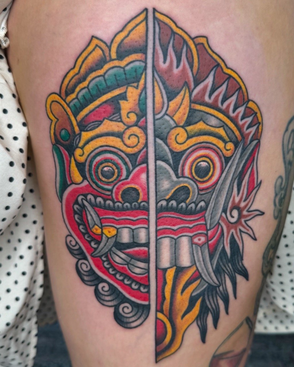 Custom tattoo work — panther and dagger